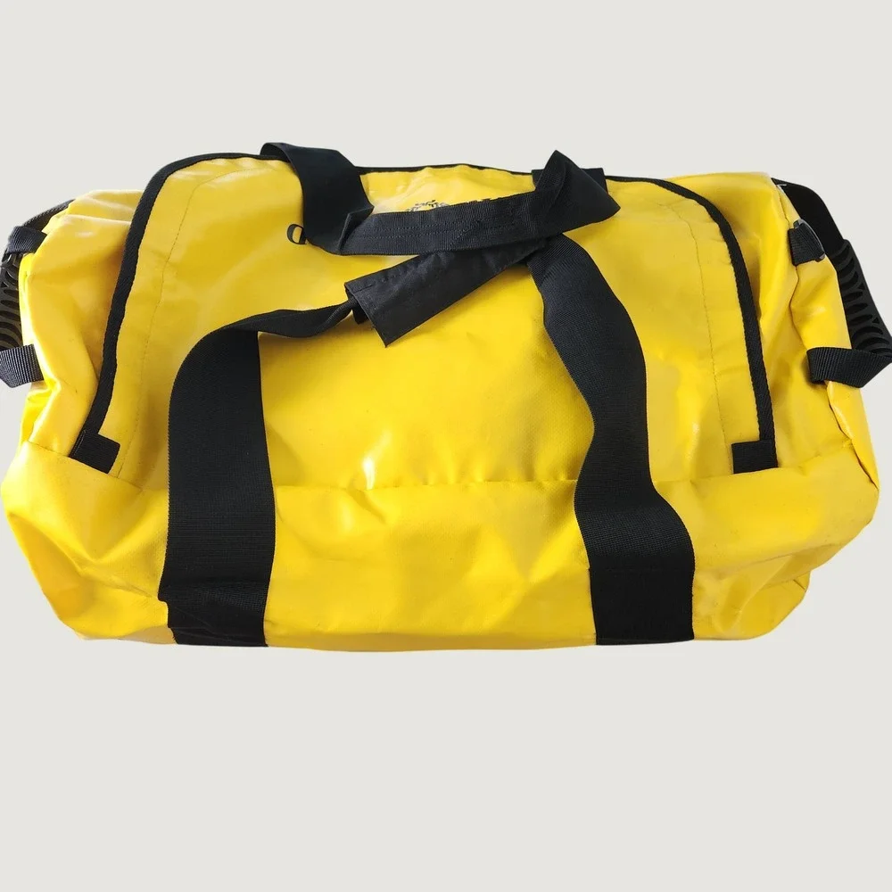 VTG Henri Lloyd Yellow Waterproof Sailing Storm Barrel Duffel Bag 85L Gorpcore